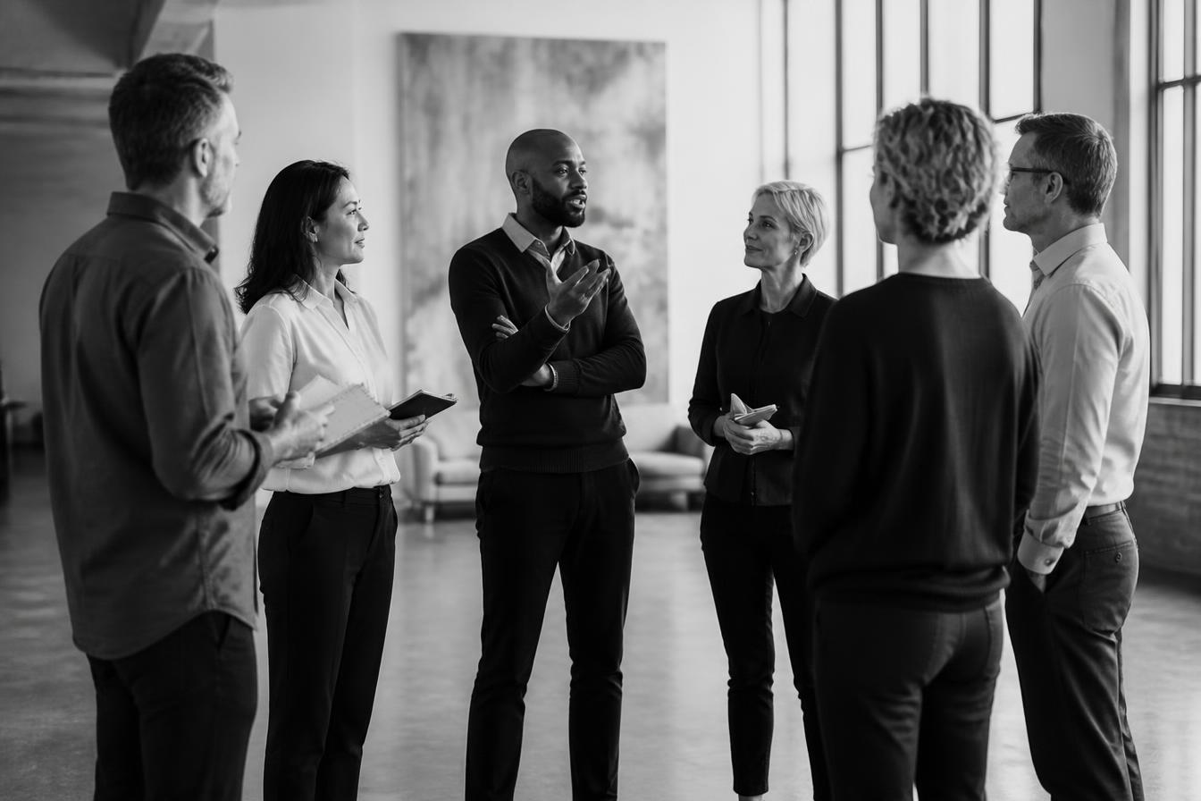 Managers échangeant pendant une formation